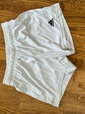 adidas White Athletic Shortswith Elastic Waist